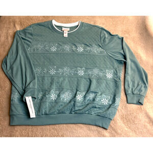 Alfred Dunner Women Plus Size 3X Quilted Embroidered Rhinestone Sweatshirt